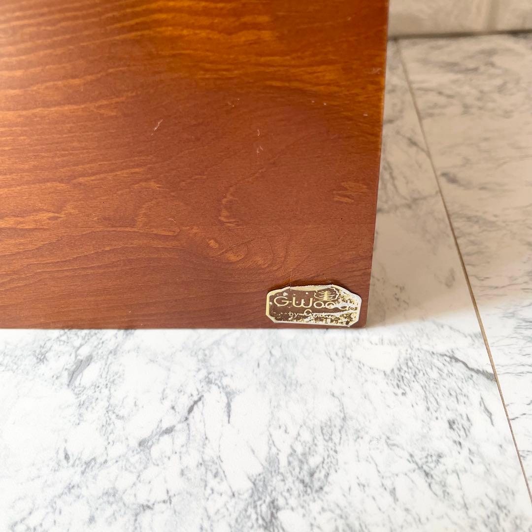 【美品】GWOOD 鏡付き メイクボックス コスメ収納 小物入れ