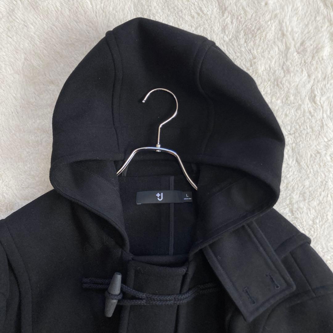 【極美品・完売品】ユニクロ+J　ウールオーバーサイズダッフルコート　黒　サイズL
