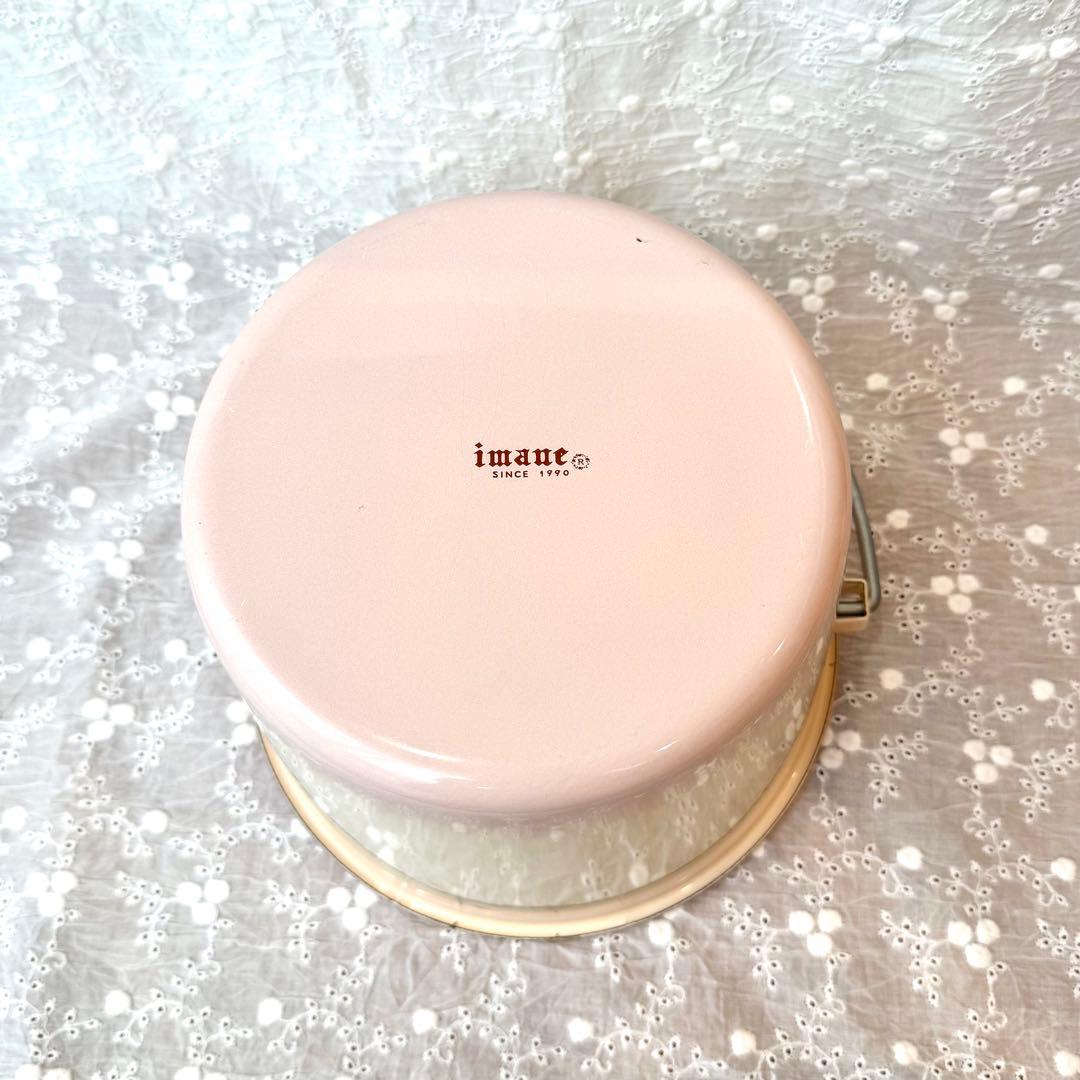 希少レア 旧イマン ダイアナローズ フタ付きミニバケツ ホーロー 花柄雑貨