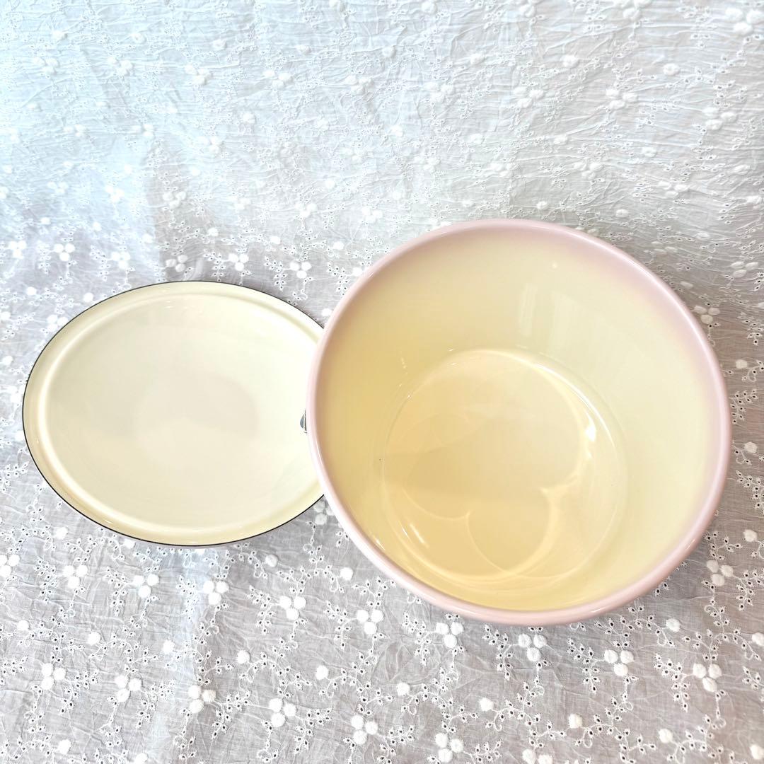 希少レア 旧イマン ダイアナローズ フタ付きミニバケツ ホーロー 花柄雑貨