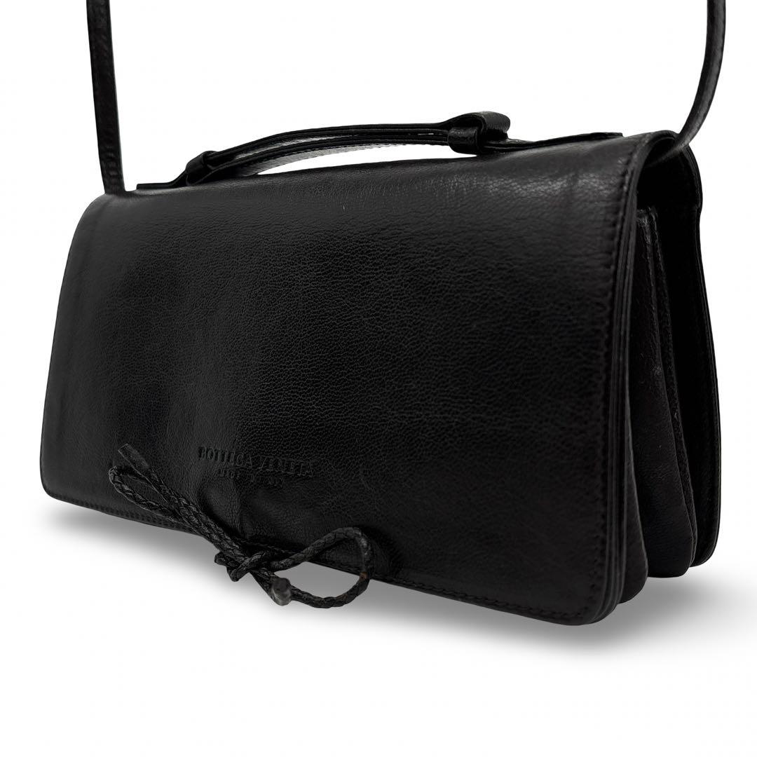 美品】ボッテガヴェネタ　ショルダーバッグ　２WAY ハンドバッグ　ロゴ　レザー