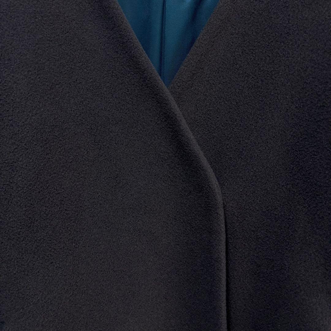 ☆ほぼ未使用☆NBB×MANTECOノーカラーVコート　チャコール　Mサイズ