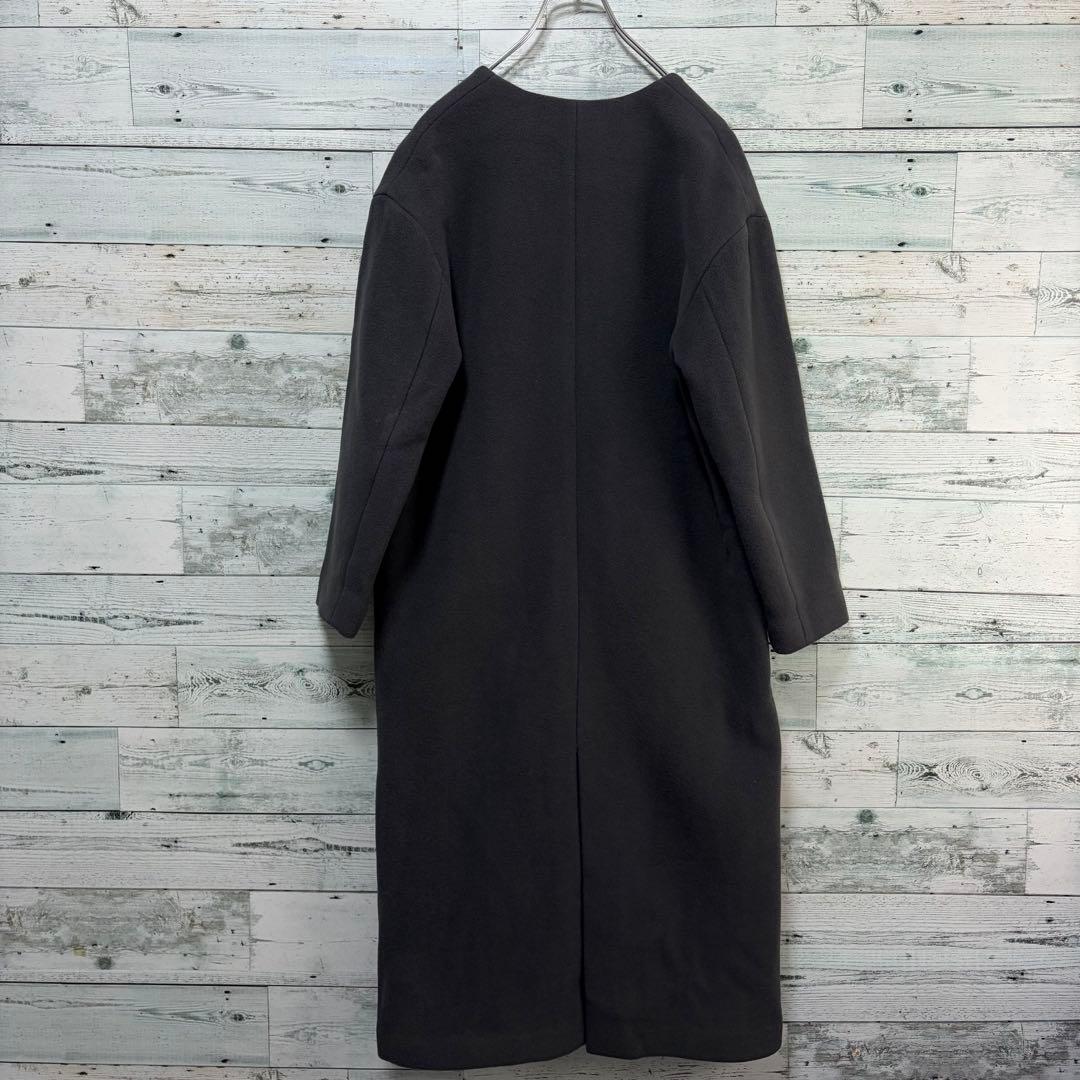 ☆ほぼ未使用☆NBB×MANTECOノーカラーVコート　チャコール　Mサイズ