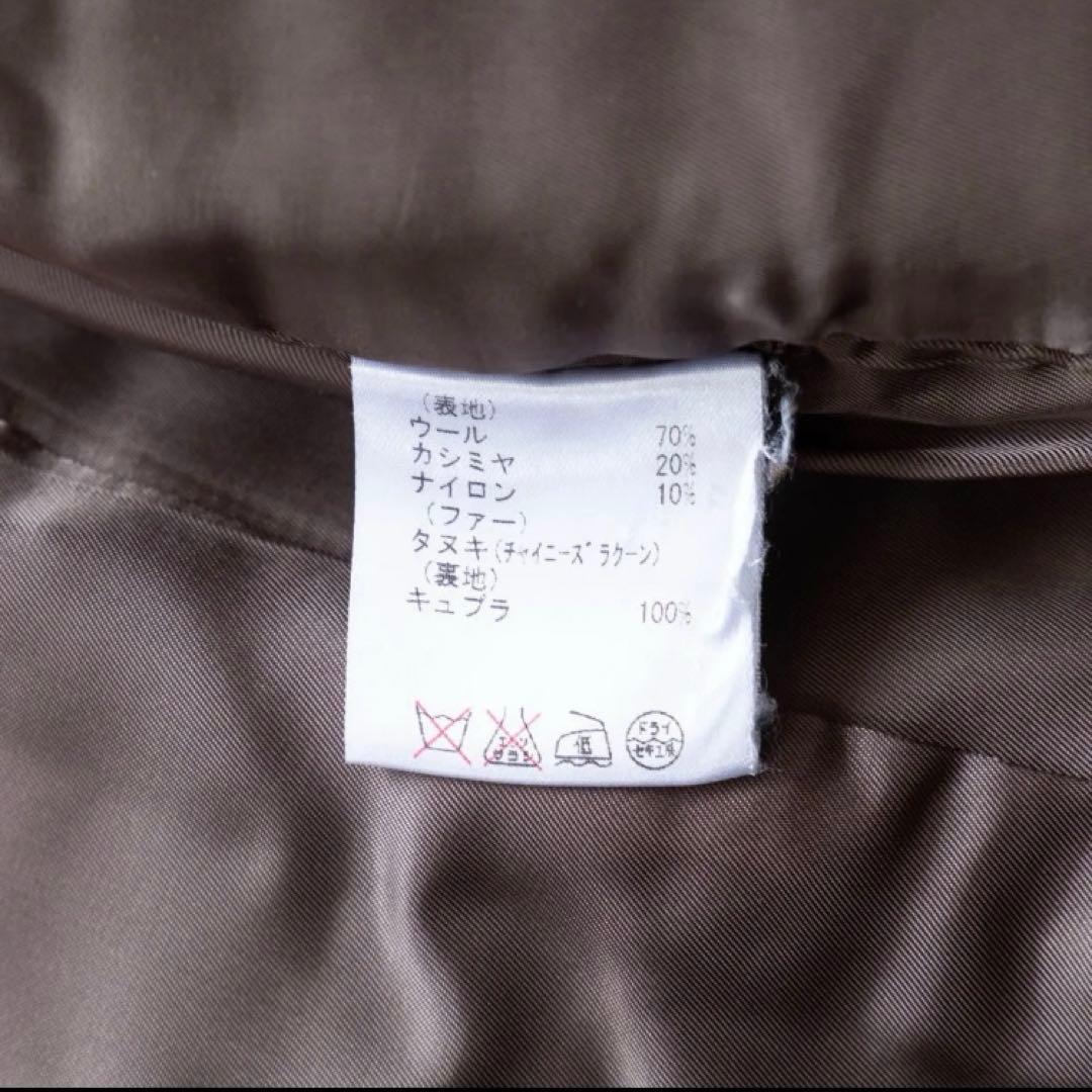 グレースコンチネンタル　カシミヤビーバーコート　ファー　オリーブ