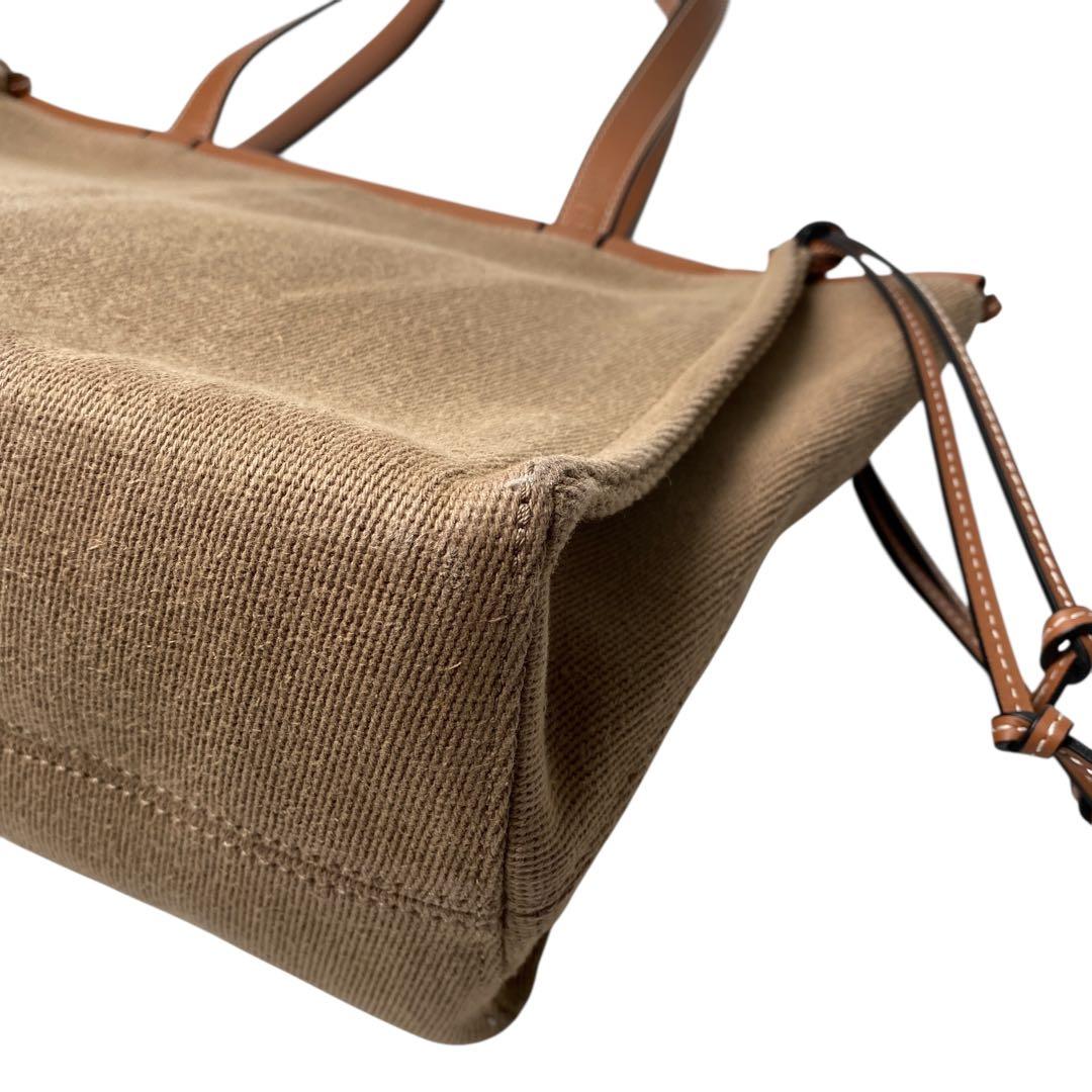 ロエベ LOEWE クッション トートバッグ キャンバス レザー