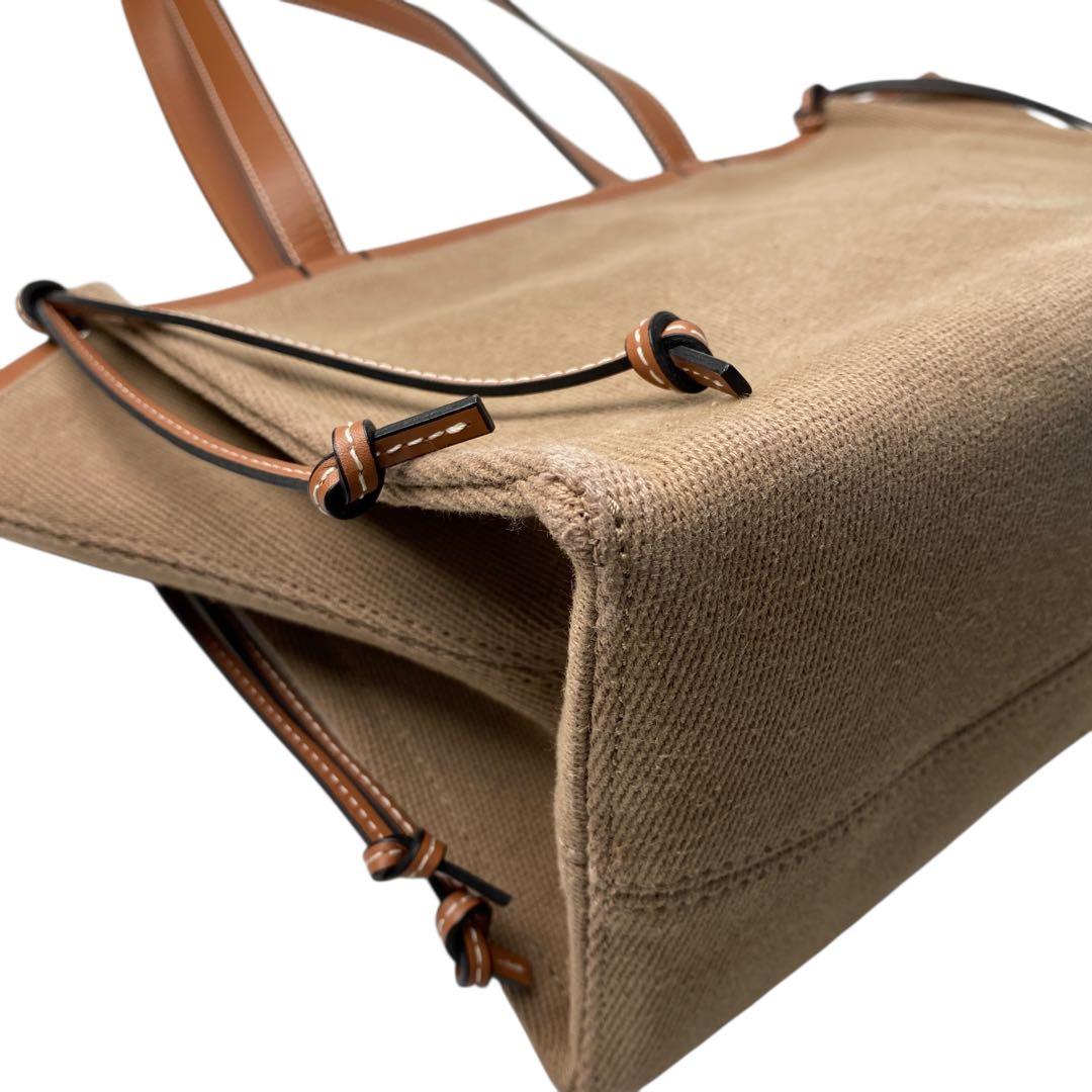 ロエベ LOEWE クッション トートバッグ キャンバス レザー