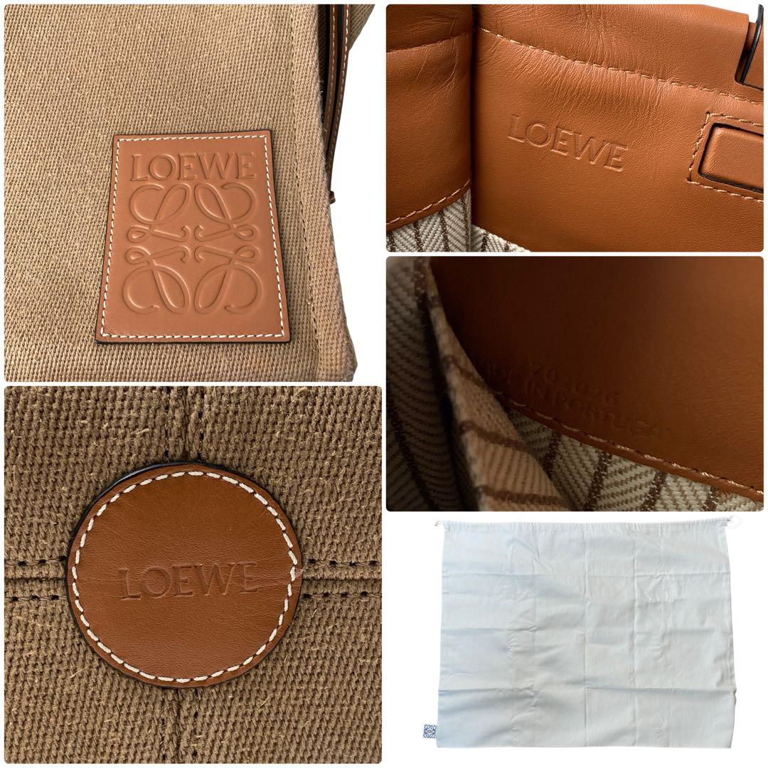 ロエベ LOEWE クッション トートバッグ キャンバス レザー