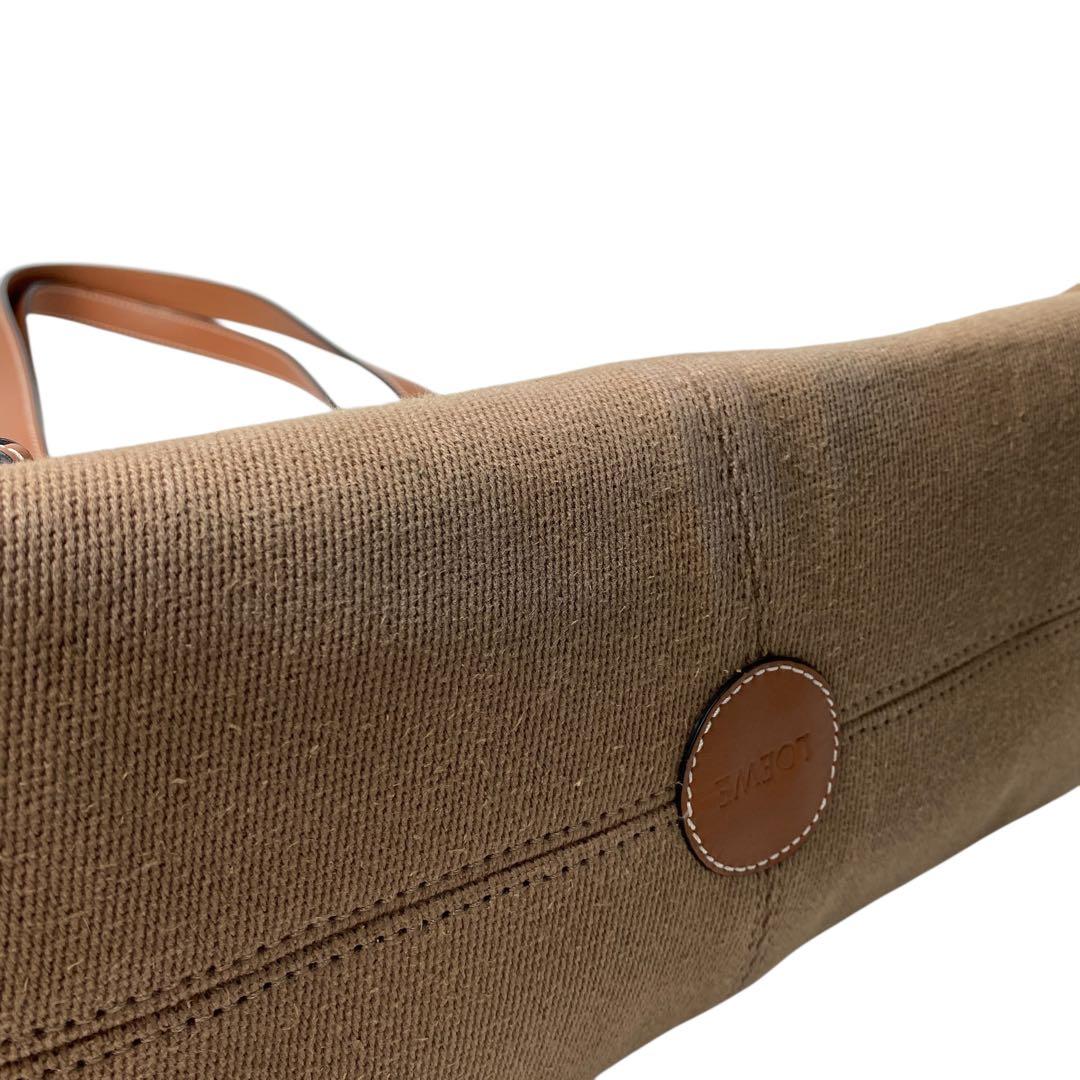 ロエベ LOEWE クッション トートバッグ キャンバス レザー