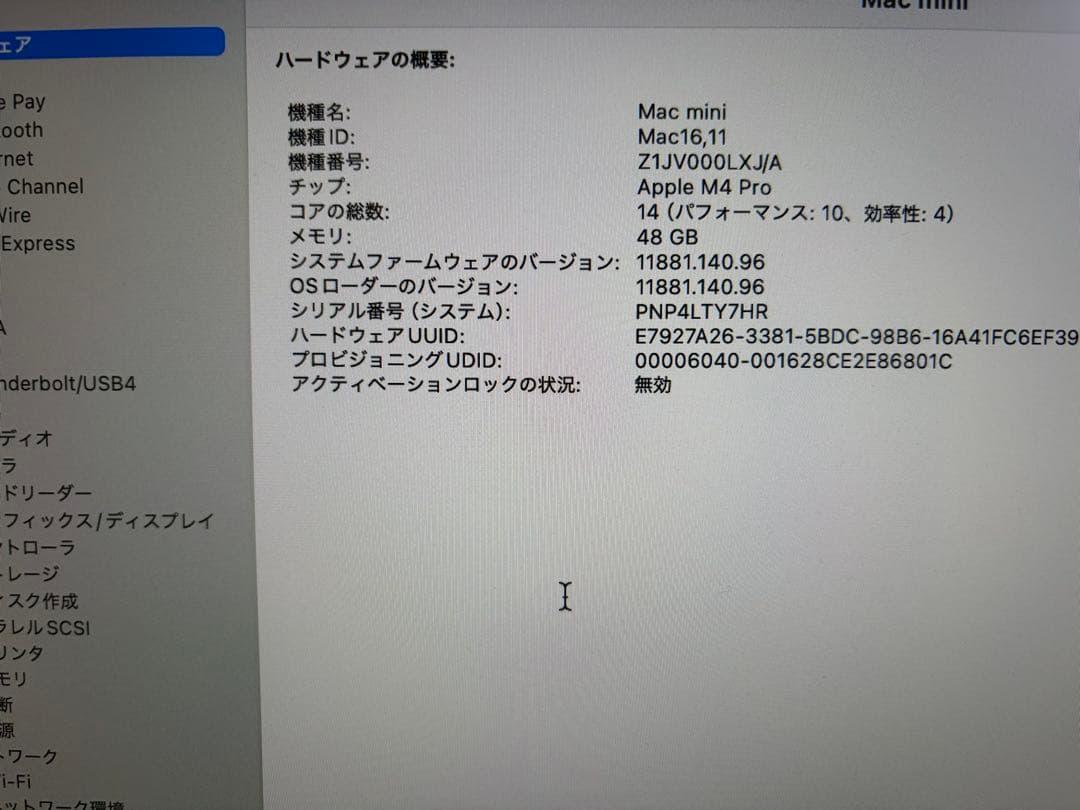 Macデスクトップ Mac mini m4pro 48G 1T