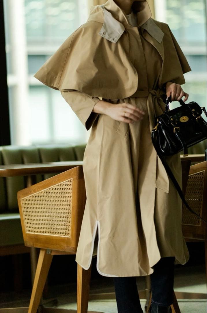 美品リグリームregleamフーディーケープコートHOODY CAPE COAT