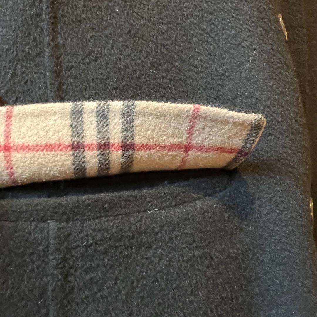 バーバリーロンドン ロングコート ノバチェック カシミヤ 黒　40サイズ