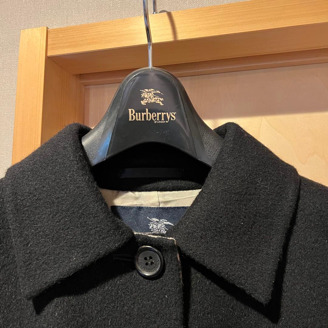 バーバリーロンドン ロングコート ノバチェック カシミヤ 黒　40サイズ
