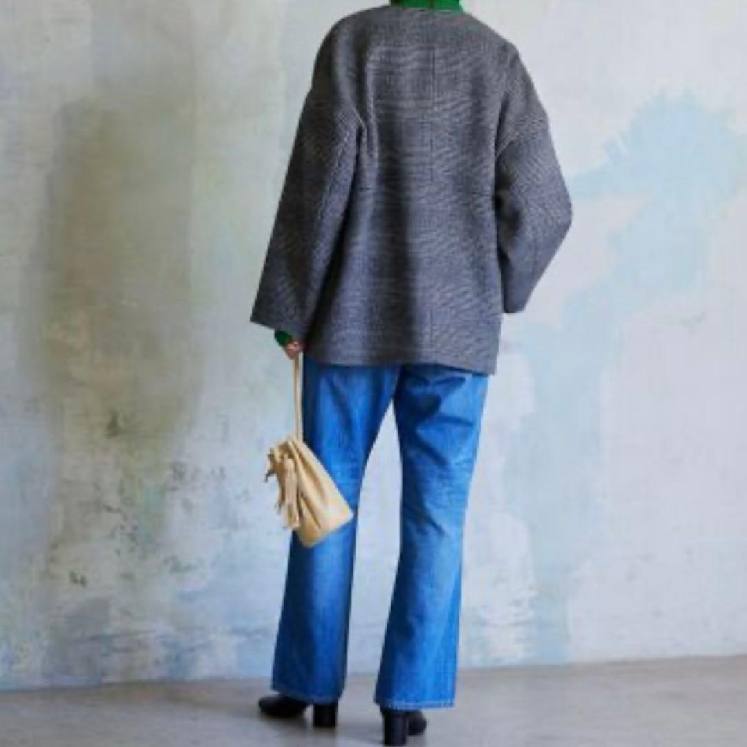 ジャーナルスタンダード スーパー140ビーバーノーカラーショートコート36