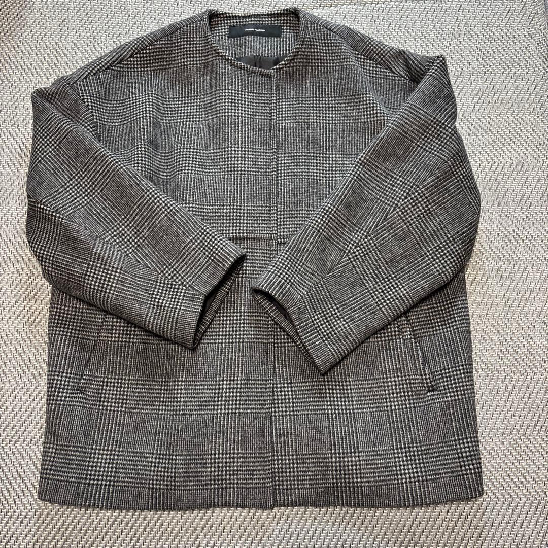 ジャーナルスタンダード スーパー140ビーバーノーカラーショートコート36