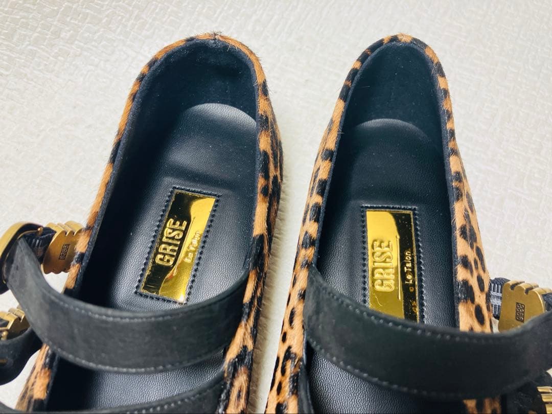 MH13◆新品◆LeTalonGRISEレザーWストラップメリージェーン24.0