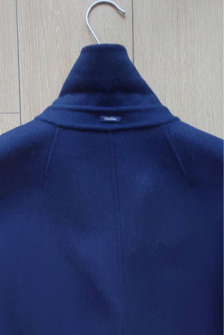 マックスマーラーネイビー チェスターコート ウエストベルト付きサイズ38 M