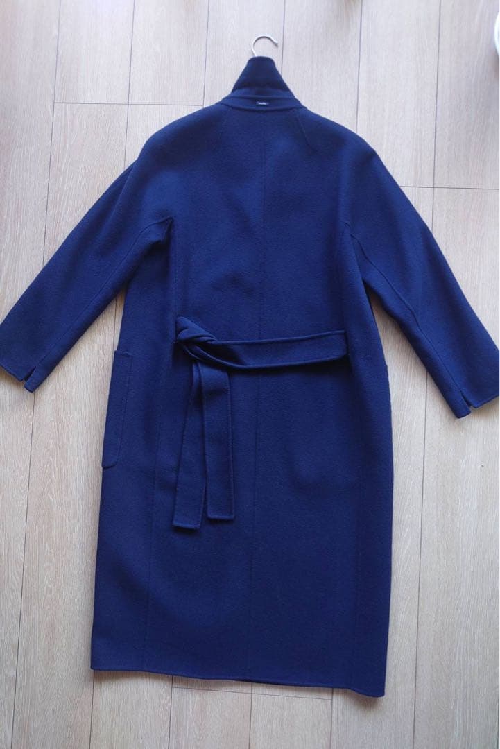 マックスマーラーネイビー チェスターコート ウエストベルト付きサイズ38 M