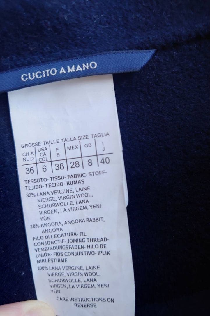 マックスマーラーネイビー チェスターコート ウエストベルト付きサイズ38 M