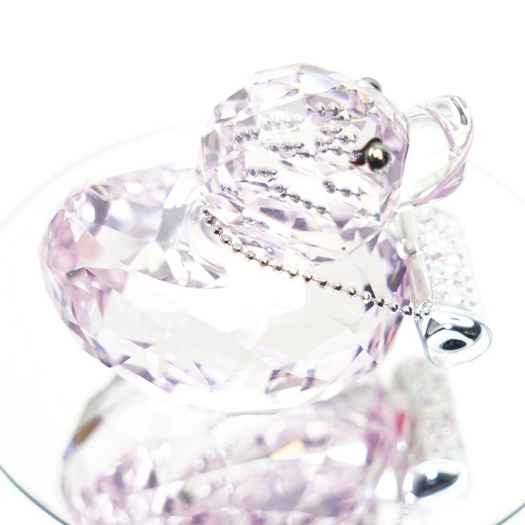 美品 スワロフスキー 置物 アヒル パープル ピンク Fancy Felicia