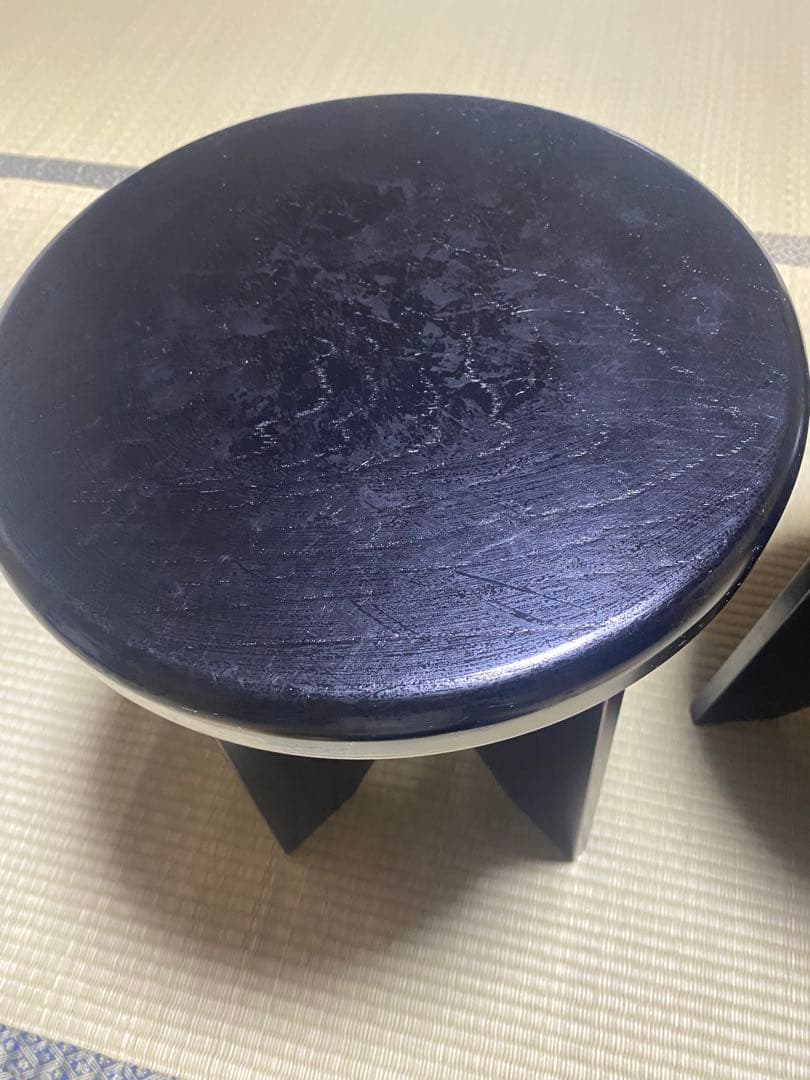 茶道具　立礼　円椅子2脚　組立式 円坐付き