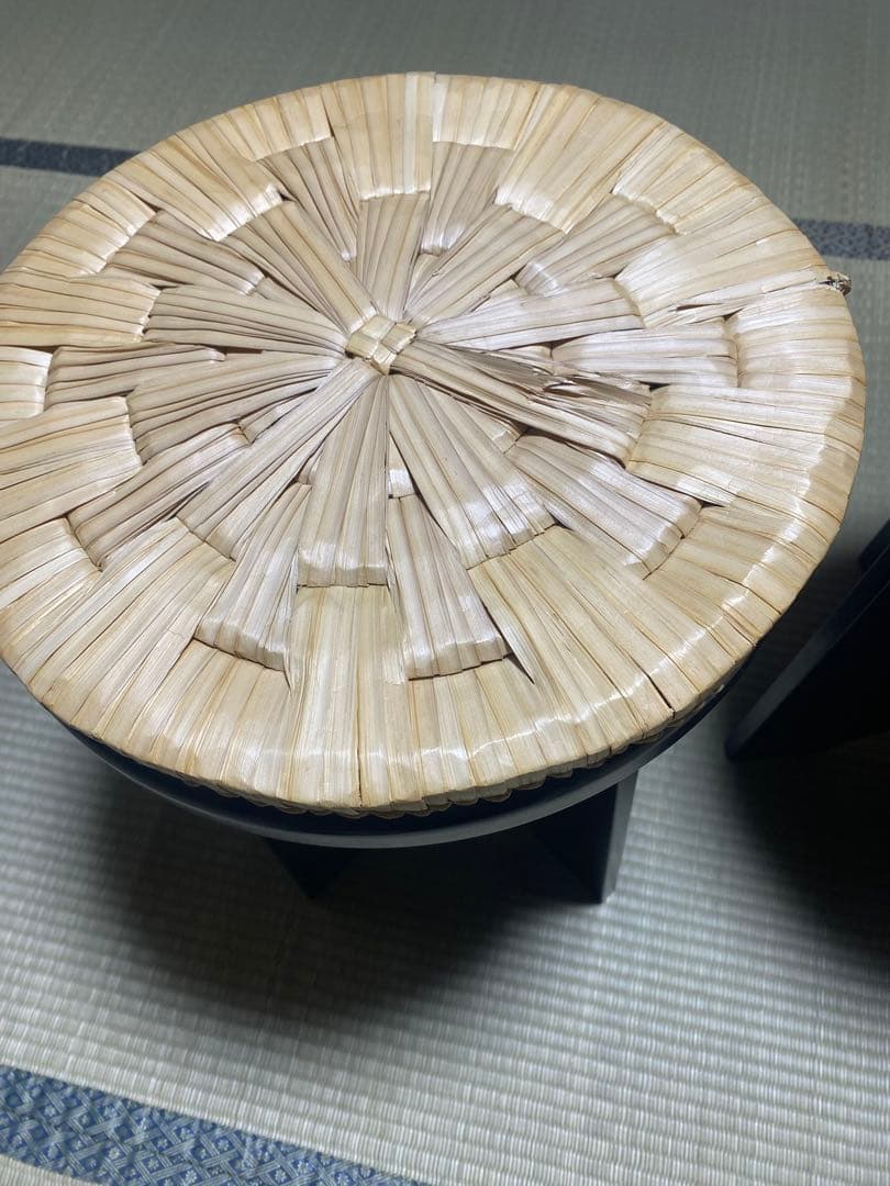 茶道具　立礼　円椅子2脚　組立式 円坐付き