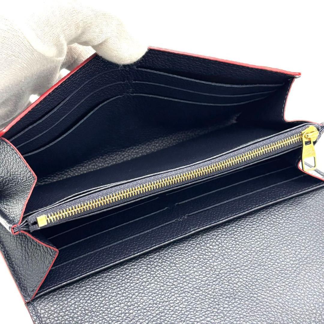 【新型IC】ルイヴィトン アンプラント ポルトフォイユ サラ ネイビー 長財布