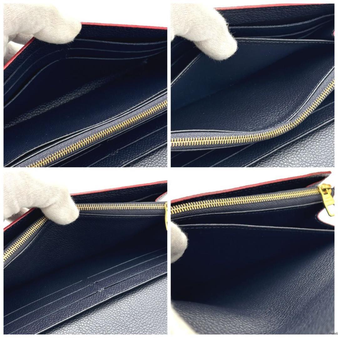 【新型IC】ルイヴィトン アンプラント ポルトフォイユ サラ ネイビー 長財布