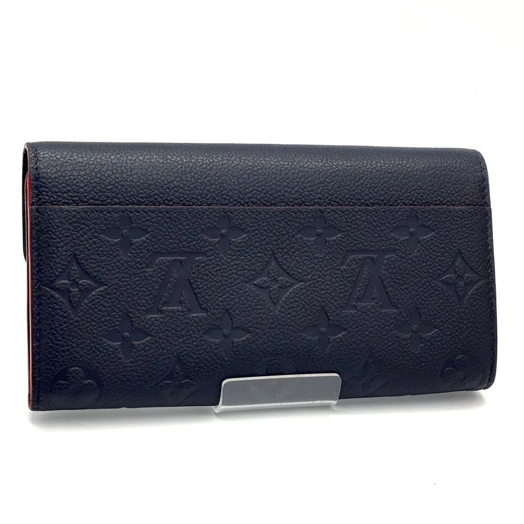 【新型IC】ルイヴィトン アンプラント ポルトフォイユ サラ ネイビー 長財布