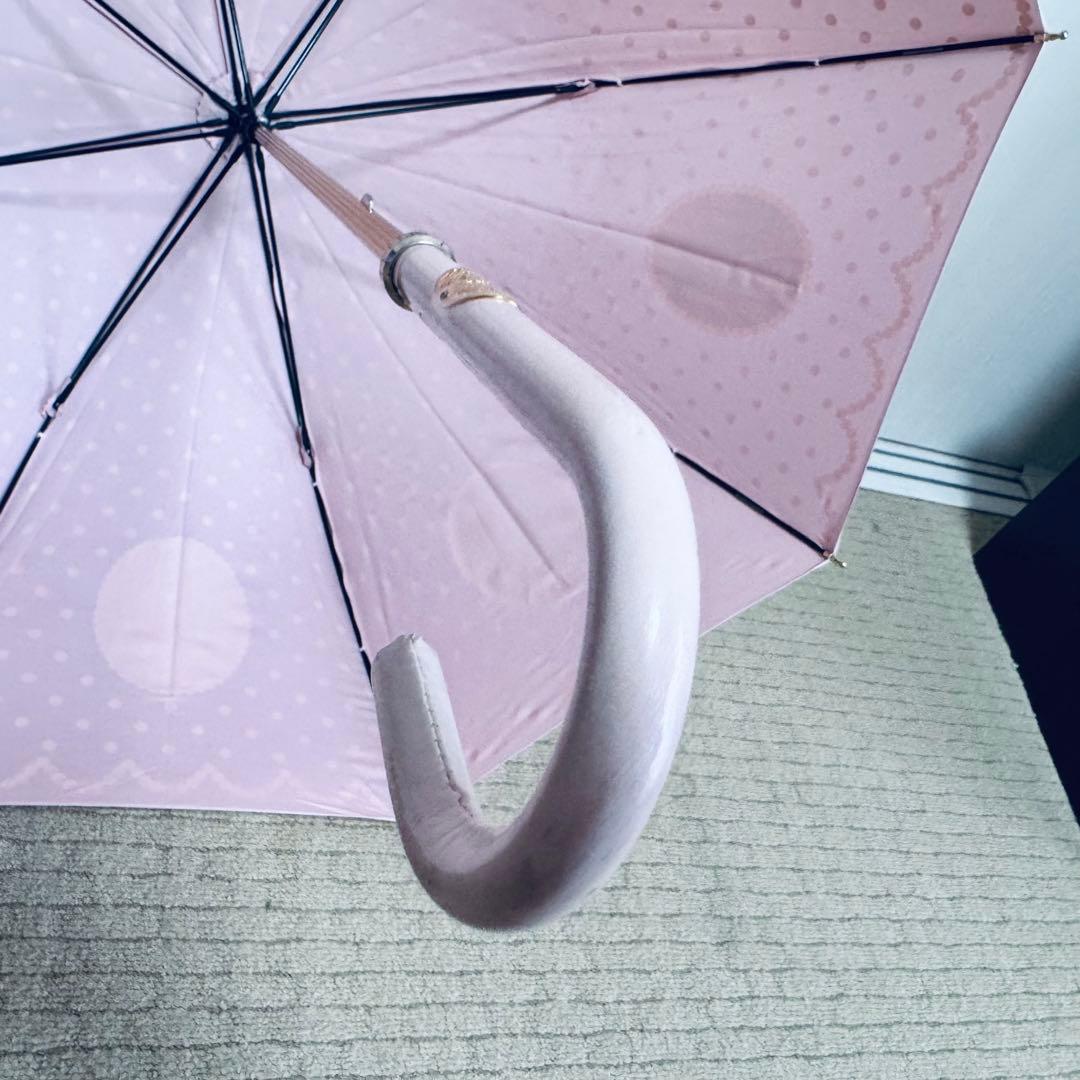 【未使用】LADUREE　ラデュレ　長傘　雨傘 ドット フレンチブルドッグ