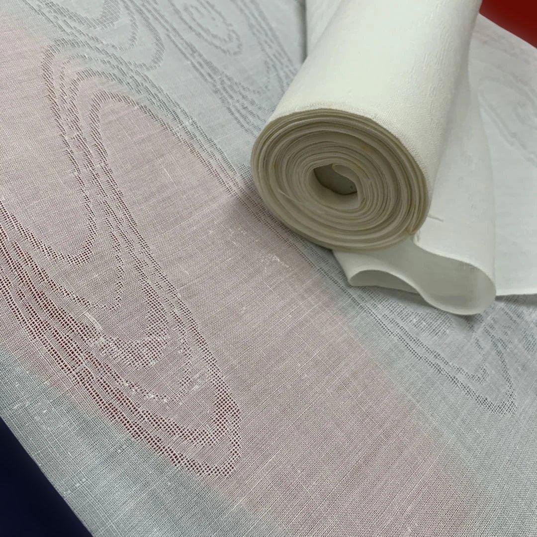 ma7218 本麻 白 長襦袢 夏襦袢 麻襦袢 紋紗 麻100% 未仕立て 反物