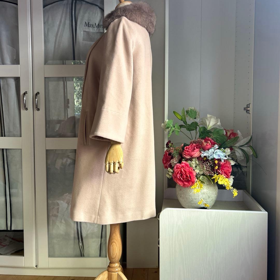 美品　マイストラーダ　上質アンゴラ混　フォックスファー　着心地良いロングコート