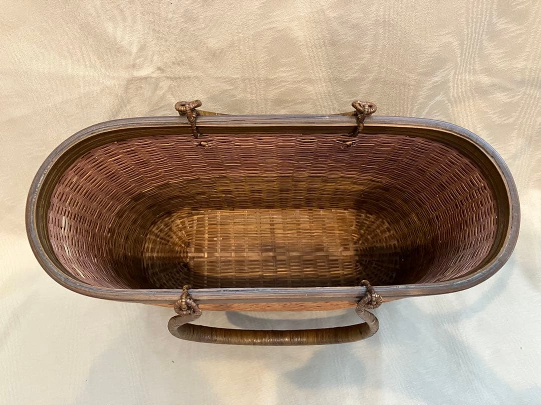 タイ王室御用達　KOMPRITプラニー工房　竹籠バック　銀座もとじ　中袋日本製