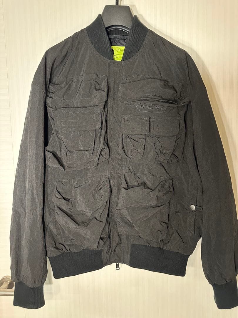 【美品】DIESEL 23AW J-STAIN ボンバージャケット ブラック46