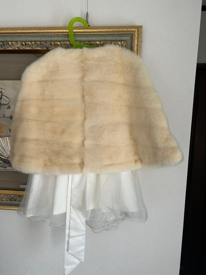 子供用　本物ミンクファー　ケープコート