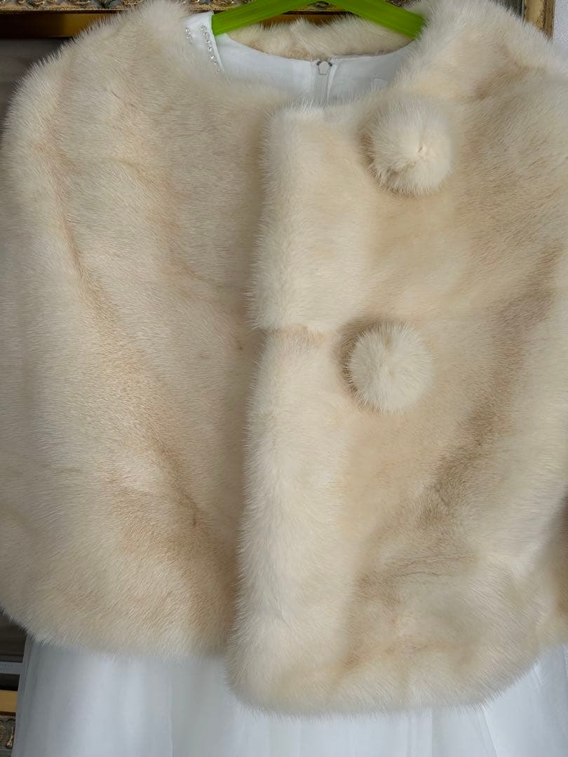 子供用　本物ミンクファー　ケープコート