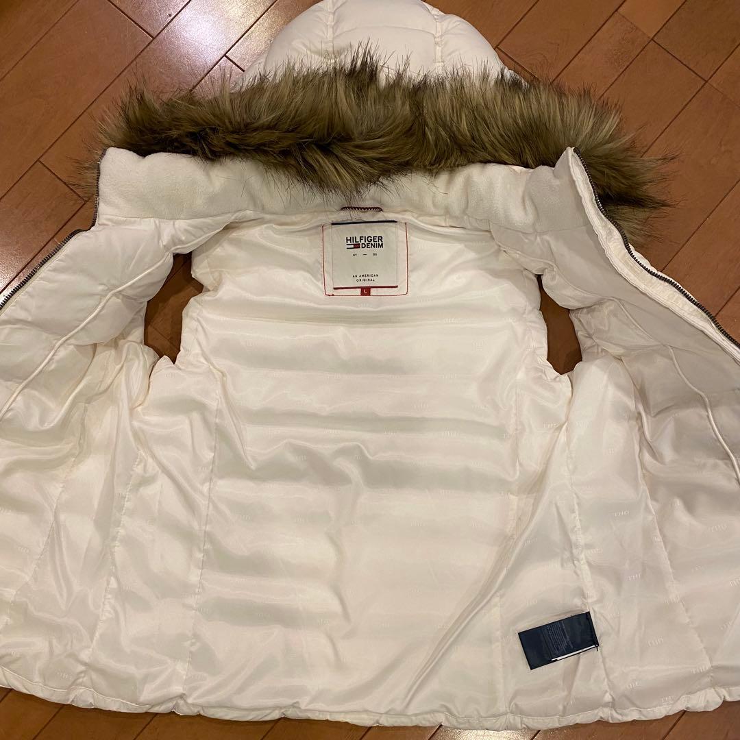  DENIM ファー付きダウンベスト L