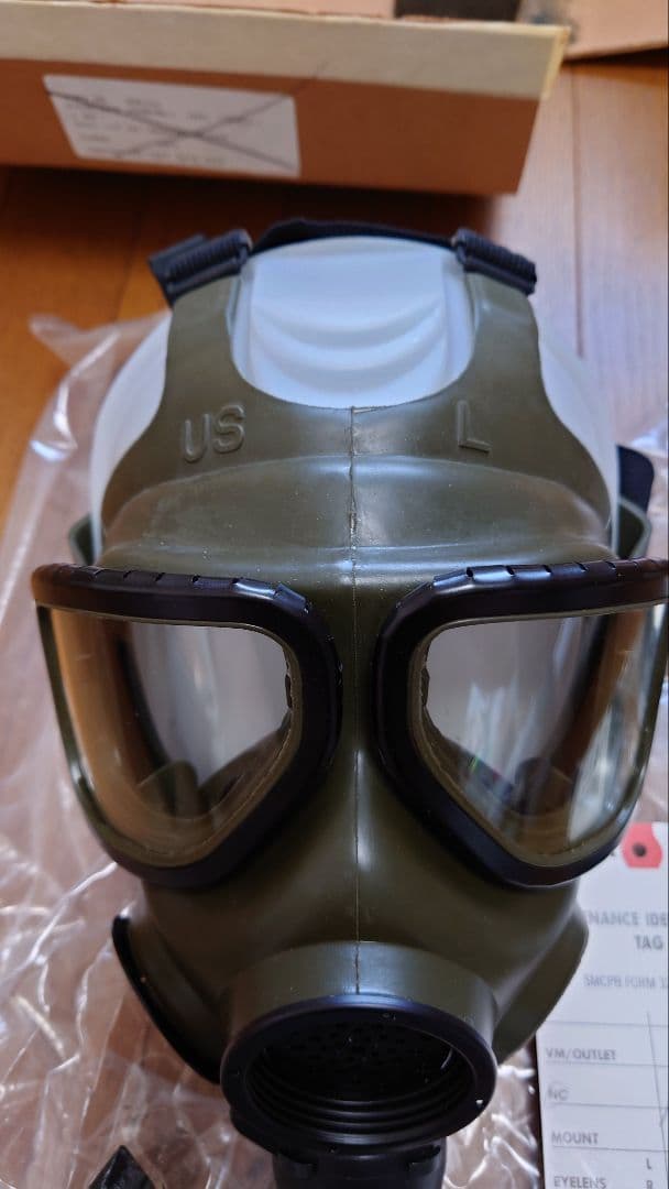 米軍M40ガスマスク 実物 未使用品 ダンボール箱入りセット