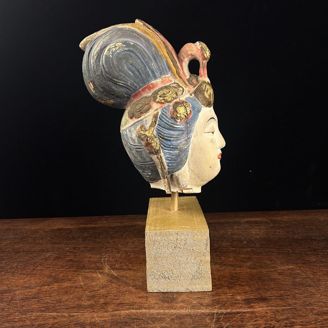 Y*u様 木雕加彩観音 仏頭