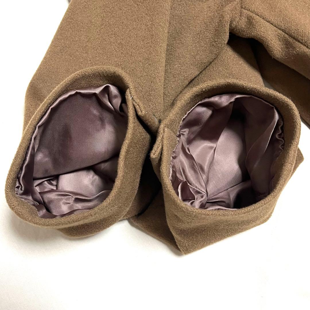 【カシミヤ100%】ロングチェスターコート　ダブルブレスト　キャメル系　Mサイズ