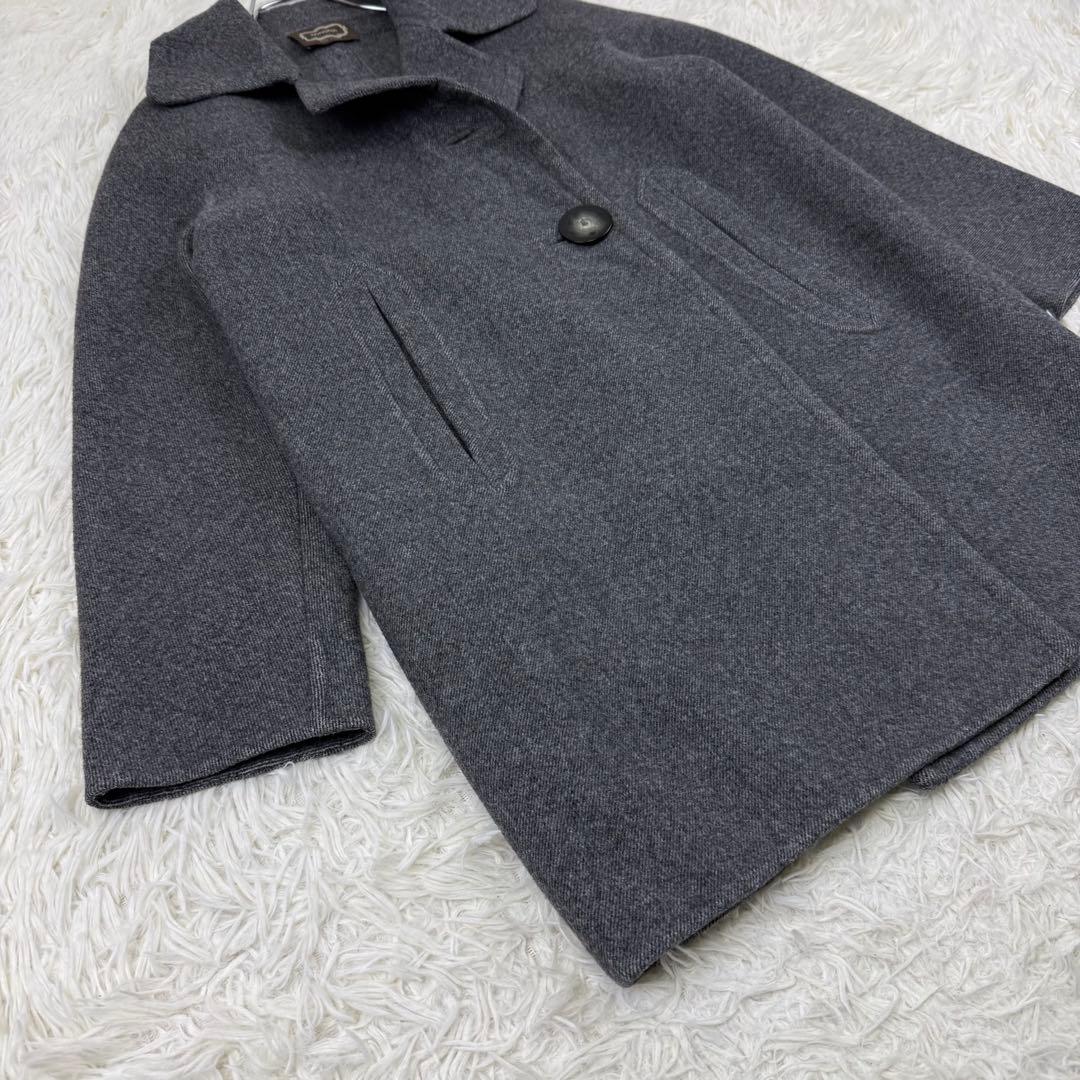 美品 伊製 AGNONA アニオナ ウールコート コクーン 絹 アンゴラ 一枚袖