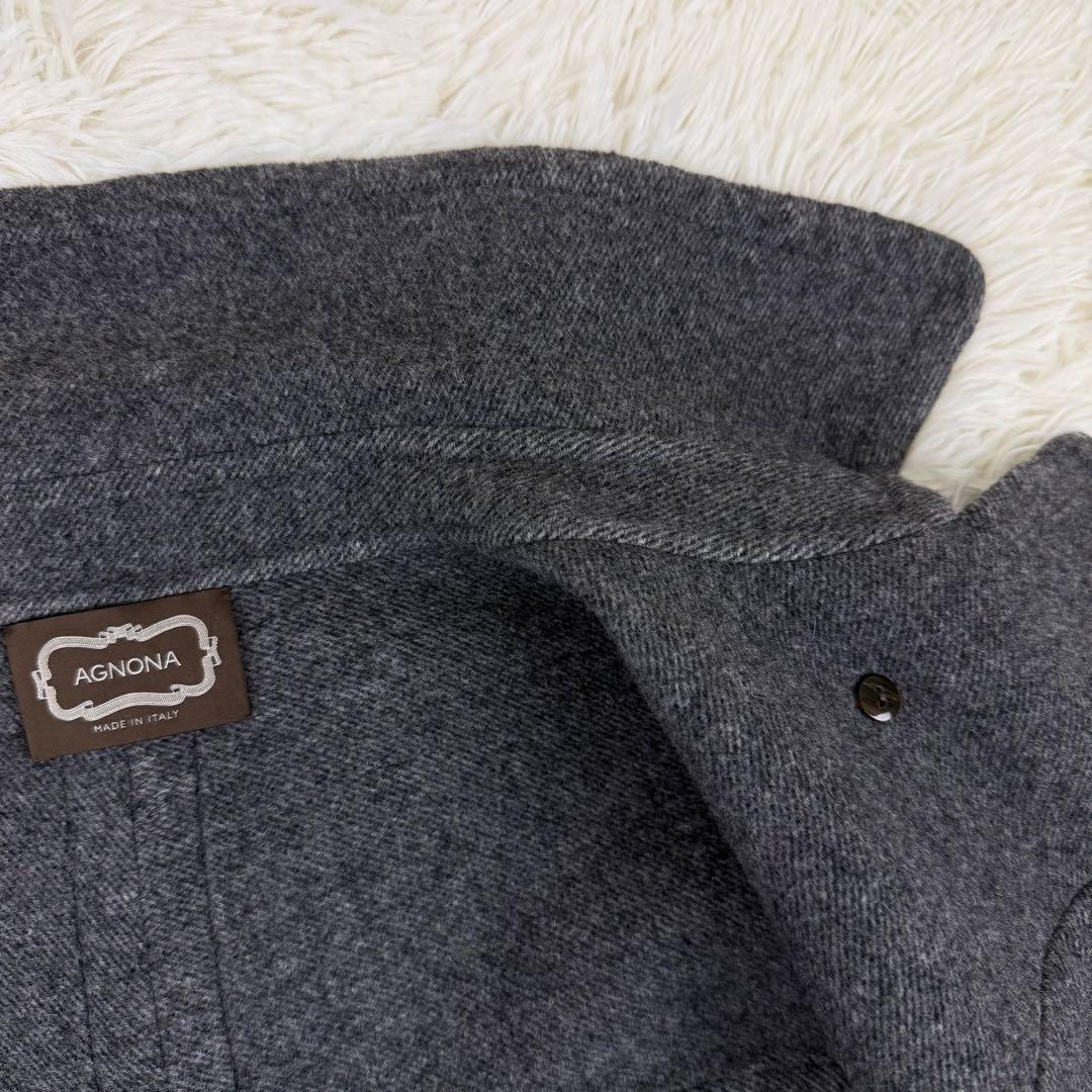 美品 伊製 AGNONA アニオナ ウールコート コクーン 絹 アンゴラ 一枚袖