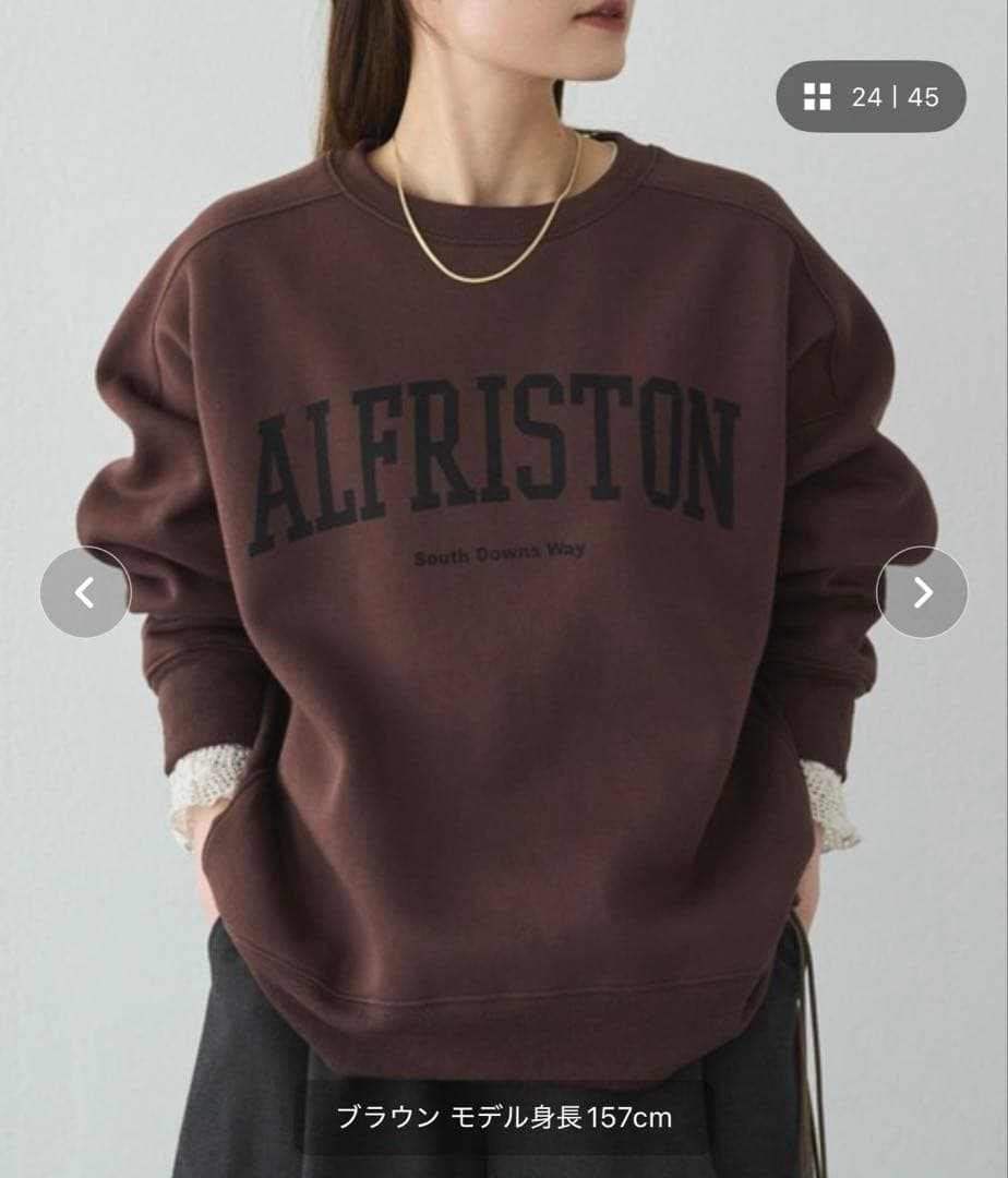 PUAL CE CIN ロゴプリント裏起毛スウェットプルオーバー