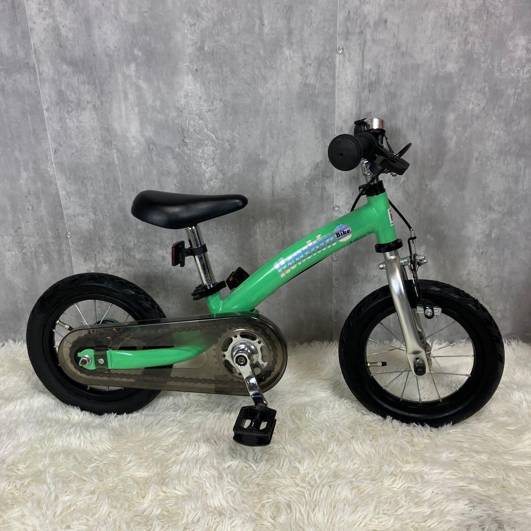 【美品】へんしんバイク2　エメラルドグリーン　12インチ スタンド付き