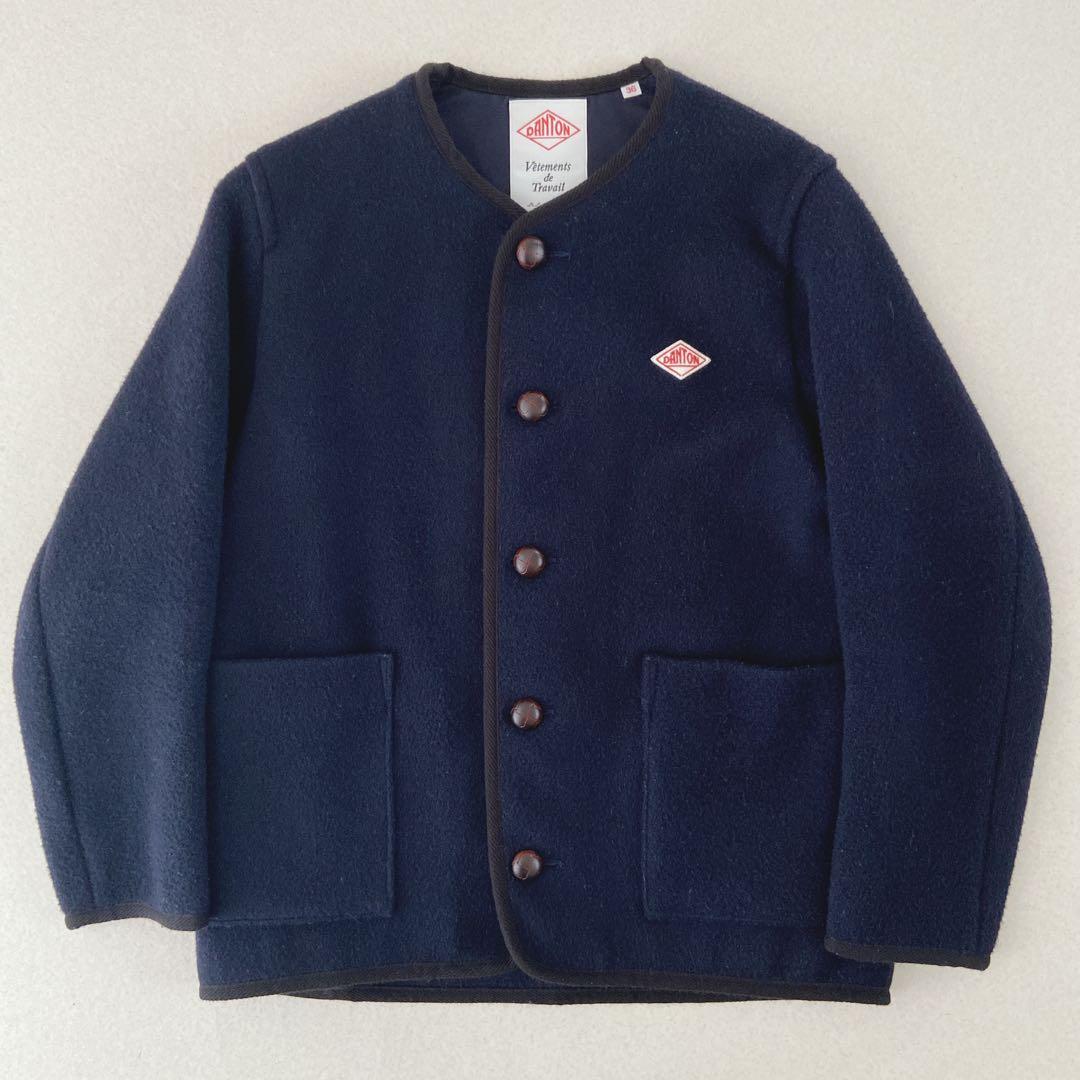【DANTON】ダントン　近年　ノーカラー　ウールコート　ジャケット　日本製