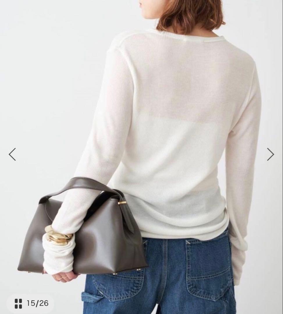 【新品タグ付き】ドゥーズィエムクラス　テレコ ロングスリーブ プルオーバー　白