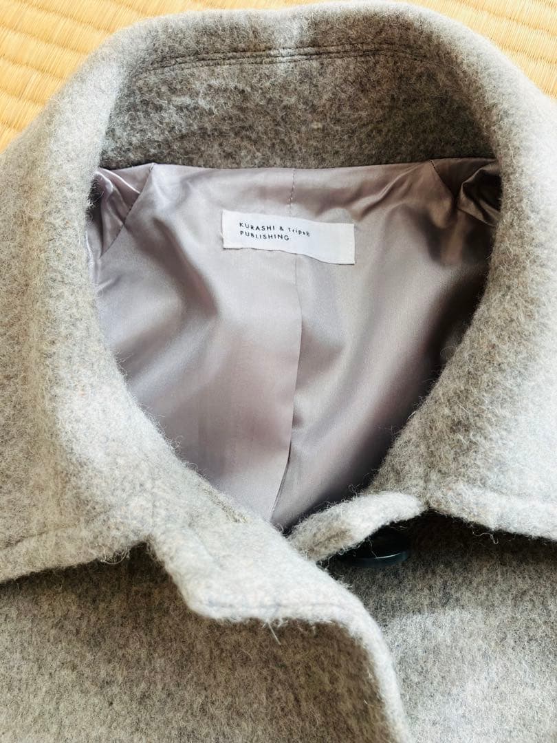 北欧、暮らしの道具店　ウールロングコート　グレー　Mサイズ