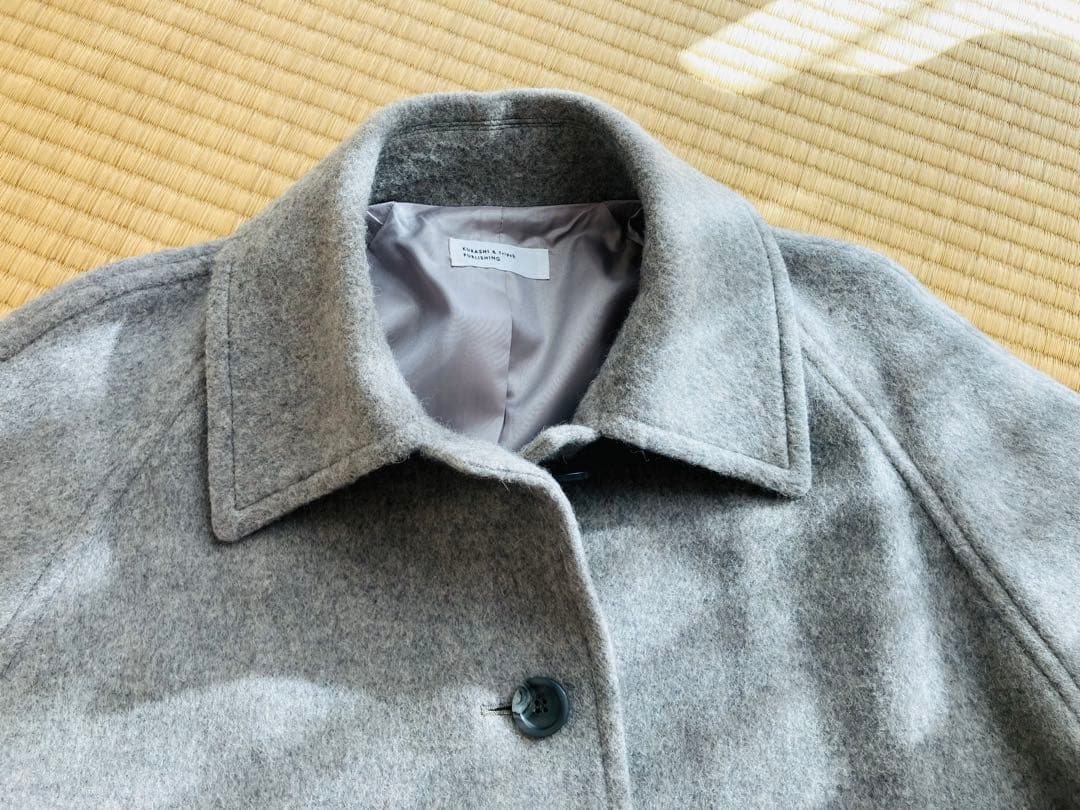 北欧、暮らしの道具店　ウールロングコート　グレー　Mサイズ