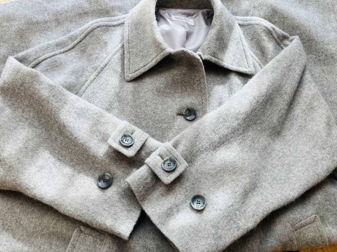 北欧、暮らしの道具店　ウールロングコート　グレー　Mサイズ