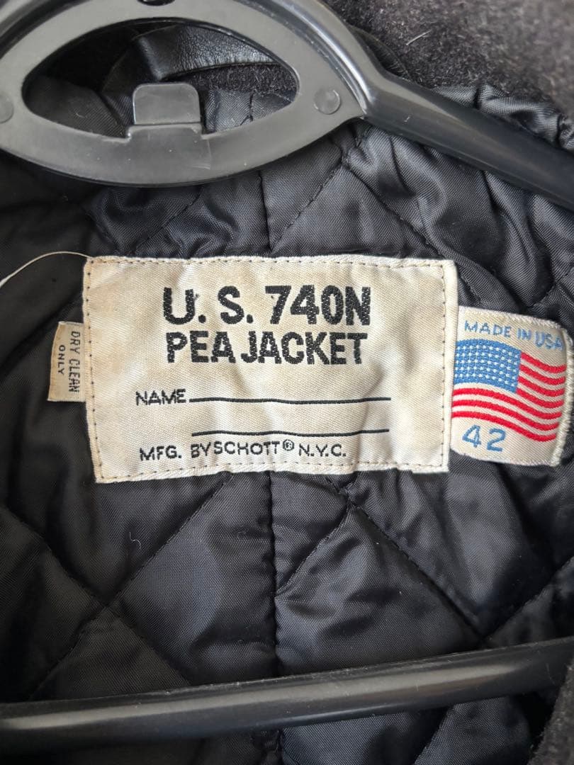 N*o様 ヴィンテージ　schott ＰコートU.S. 740N 42 黒