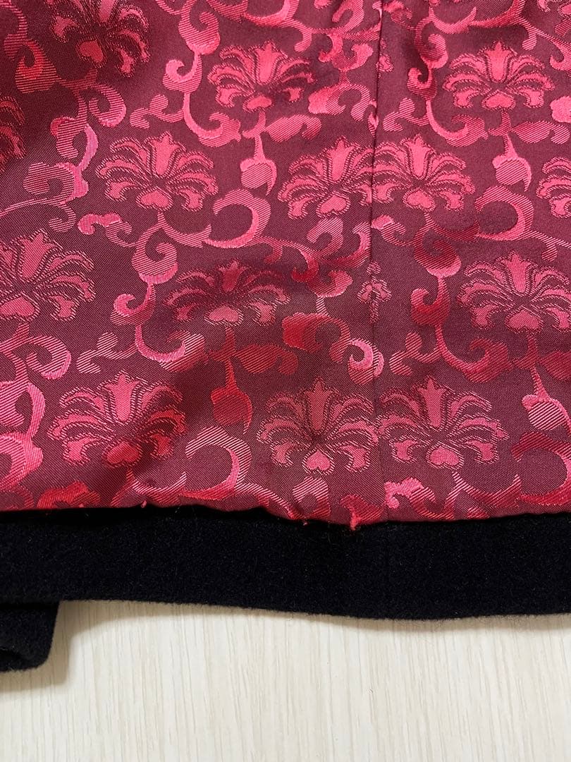 VIVIENNE TAM ブラックアンゴラ混合コート取り外しファー付き